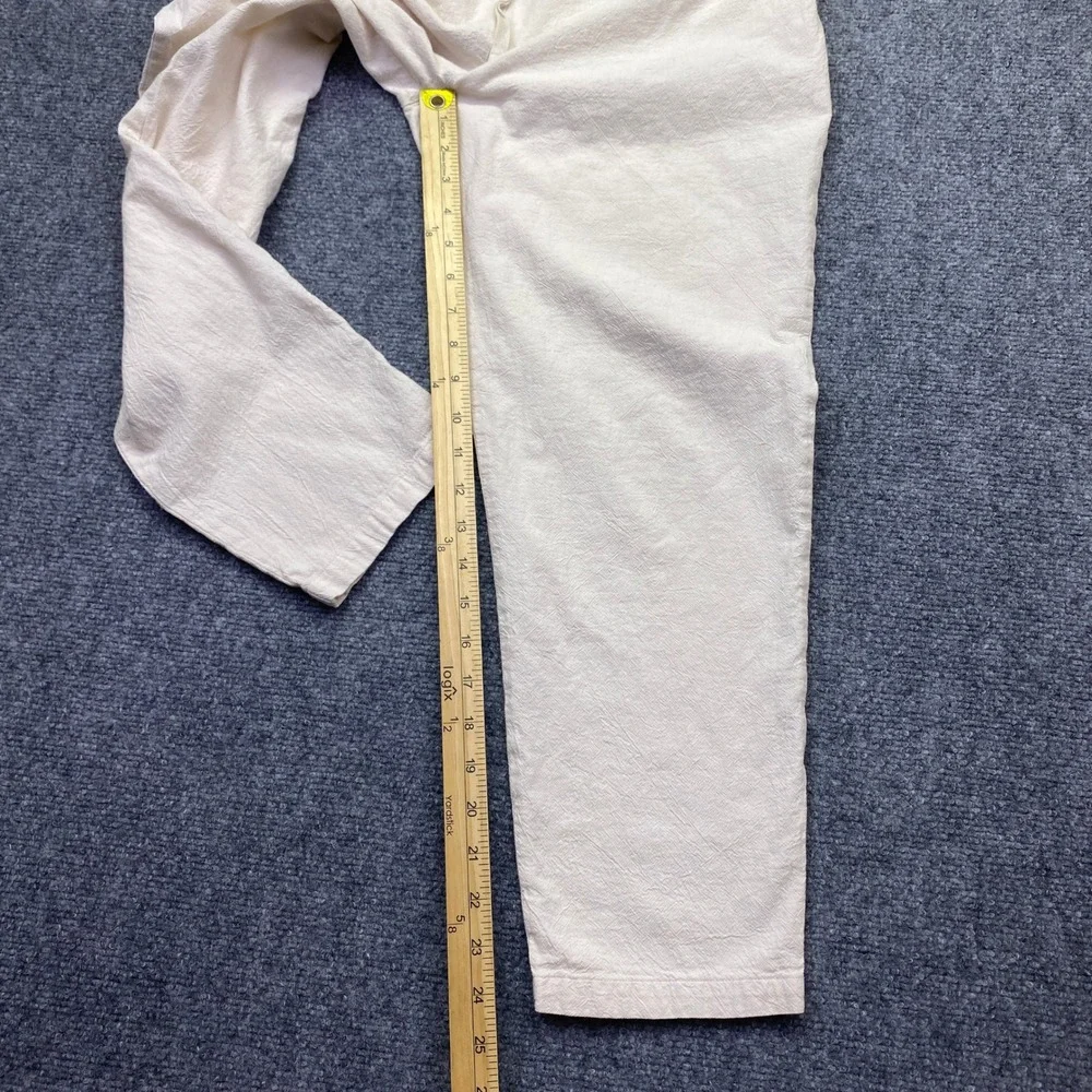 Outerknown Mens Organic Cotton Textured Drawstring Pants Cream Size S Tropical